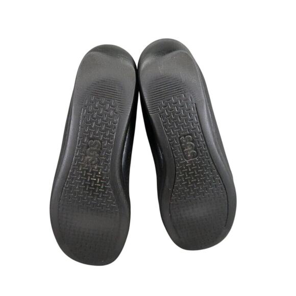 Sas Shoes Womens 9 Bounce Lace Up Moc Comfort Classic Leather Black Career Wedge - Picture 10 of 15